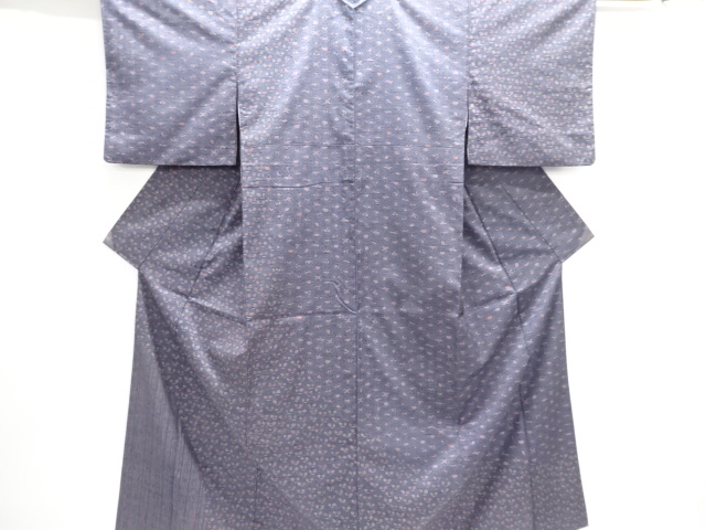 JAPANESE KIMONO / TSUMUGI TSUMUGI KIMONO / FLOWER / GRASS PATTERNS RAI